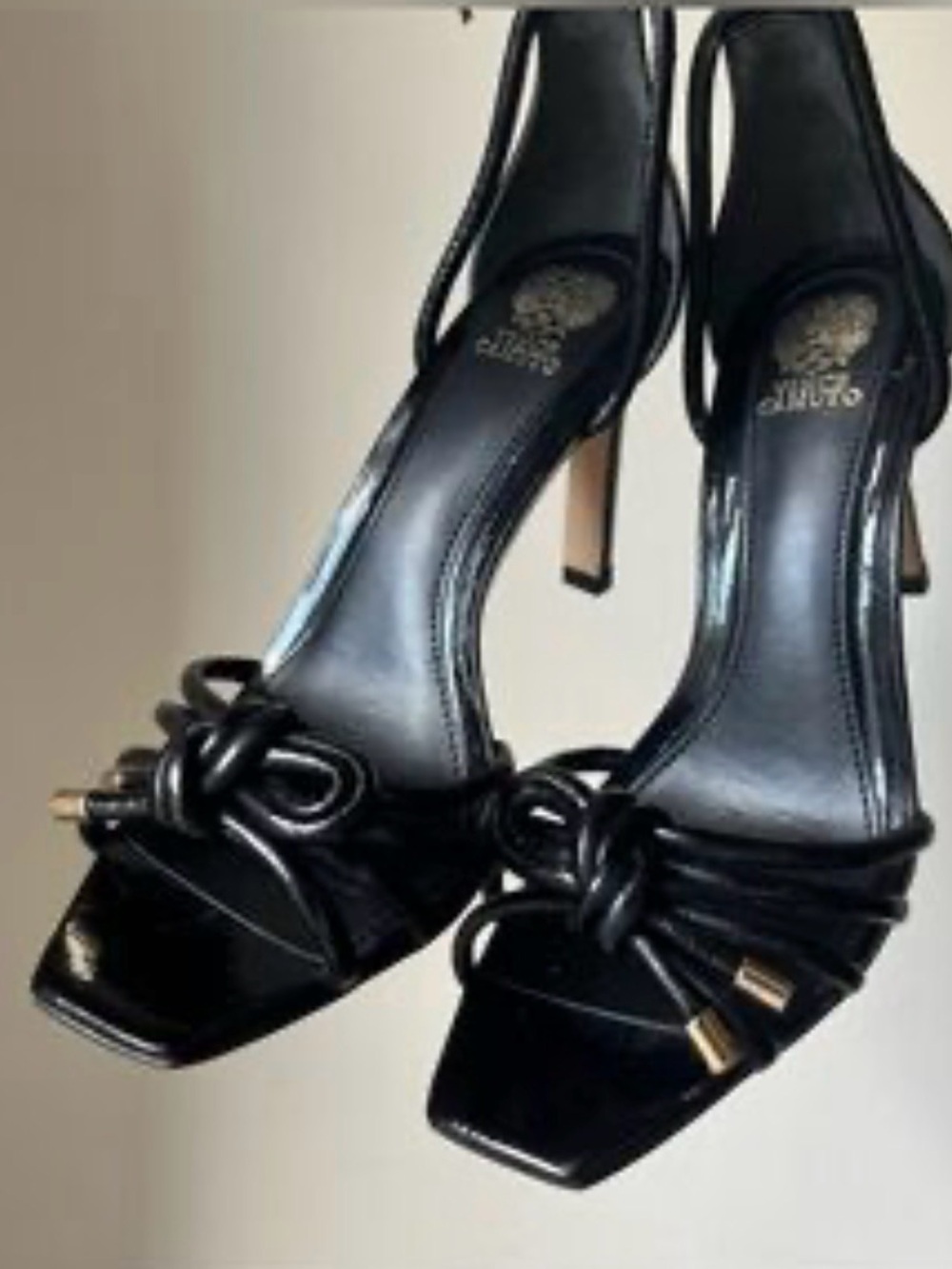 Vince Camuto Black Knotted Slingback Heels